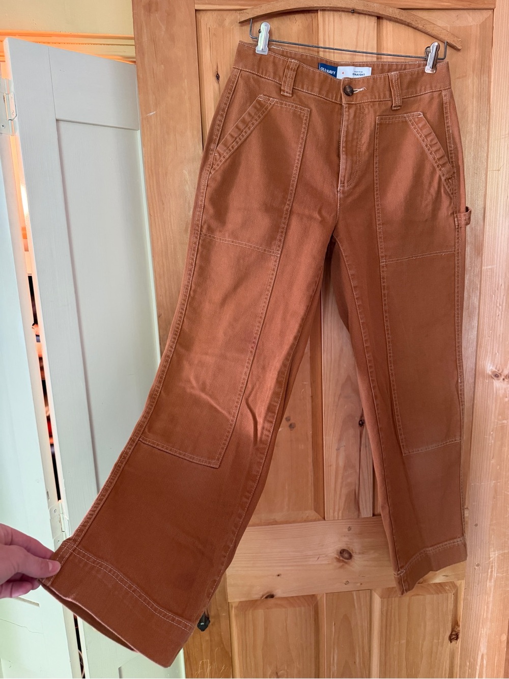 Old Navy Rust Brown High-Rise Straight Pants